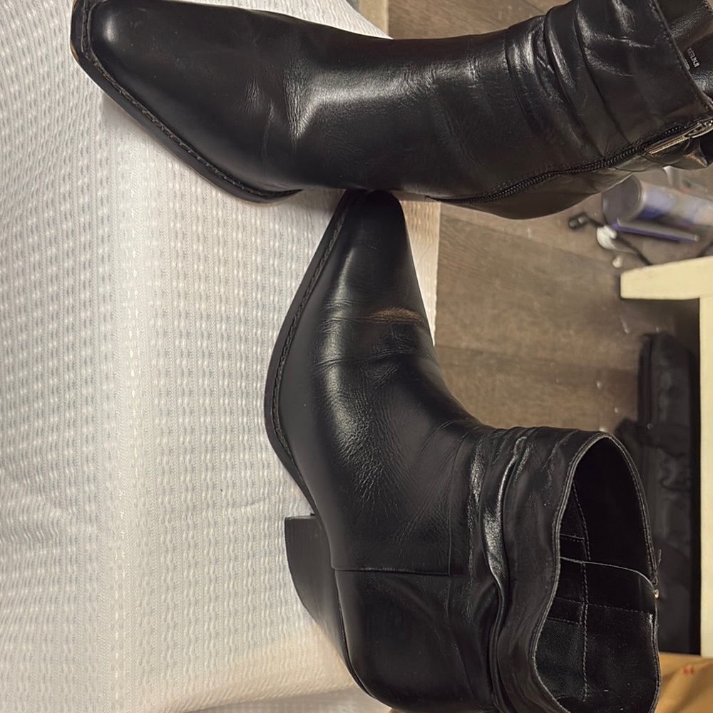 Black Leather Ankle Boots